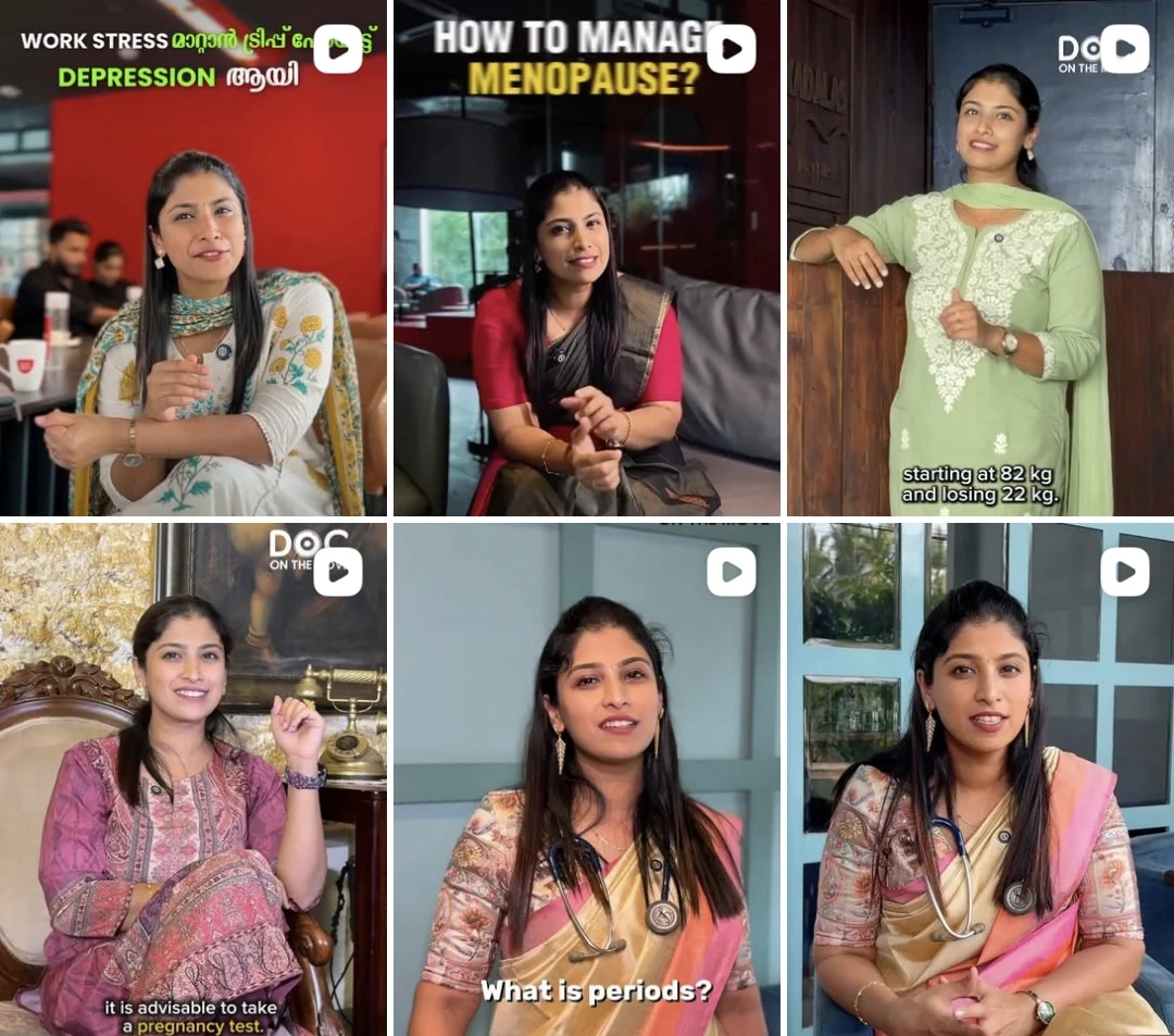 Doc on the Move reels by Dr. Aishwarya R on menopause, depression, periods, weight loss and pregnancy