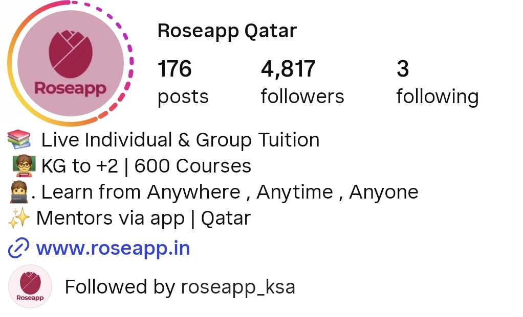 Roseapp Qatar Instagram profile with 4,817 followers